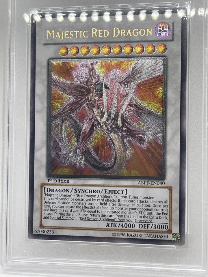 Majestic Red Dragon ABPF-EN040 1st Edition Ultimate Rare PSA 9 Mint  YuGiOh 5Ds - Image 4 of 4