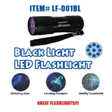 9 LED FLASHLIGHT For Home & Leisure Ass. Color 12 Pack W/Counter Retail Display 