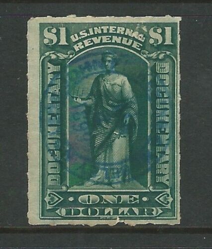 Usa: 1899; Fiscal stamp 1 dollar, green, with interesting postmark. EBN054 - Picture 1 of 2