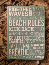 Subway Art "Beach Rules" Book Journal 2013 Peter Pauper Press ~ lined pages wave