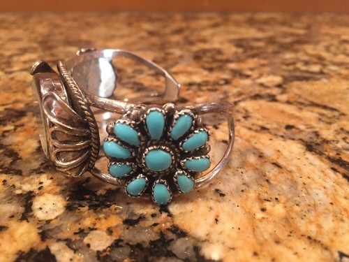 VINTAGE SELECTIME DUBOIS EAGLE HGY SIGNED NAVAJO HANDMADE STERLING WATCH CUFF - Picture 7 of 12