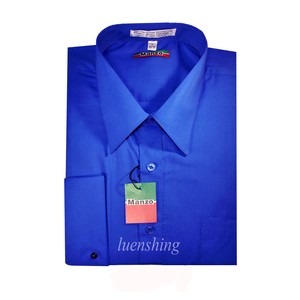 Long sleeve royal blue dress shirts with french cuffs