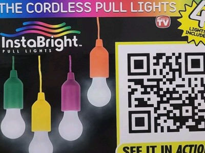 #ad InstaBright The Cordless Pull Lights AS SEEN ON TV Nightlight Patio Garage Party $7.99