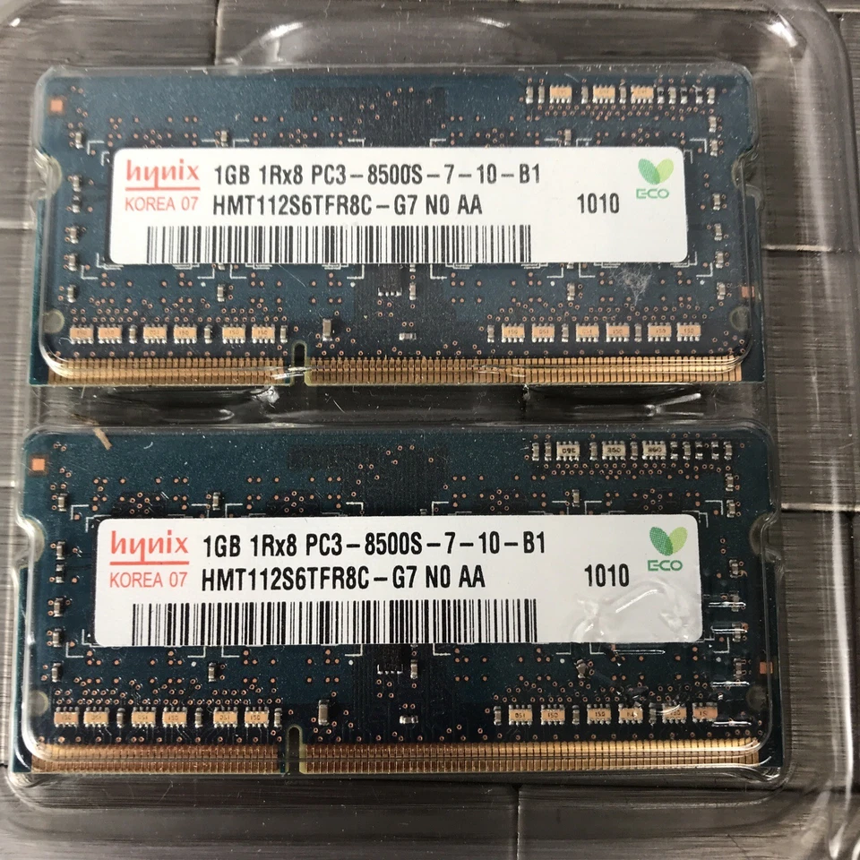 2x Hynix 1GB 1Rx8 PC3-8500S-7-10-B1 Apple HMT112S6TFR8C-G7 RAM MEMORY - Image 2 of 4