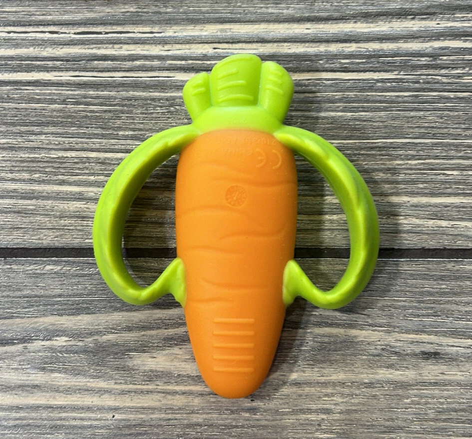 Infantino Lil’ Nibbler Carrot Silicone Soft-Textured Teether Sensory Toy Orange - Image 2 of 2
