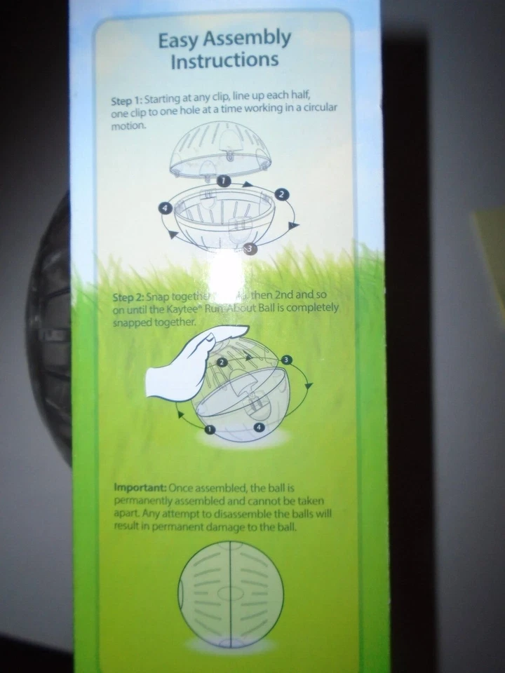 Kaytee 7-Inch Run-About Exercise Ball For Pet Hamsters,Gerbils etc, Clear - Image 3 of 4