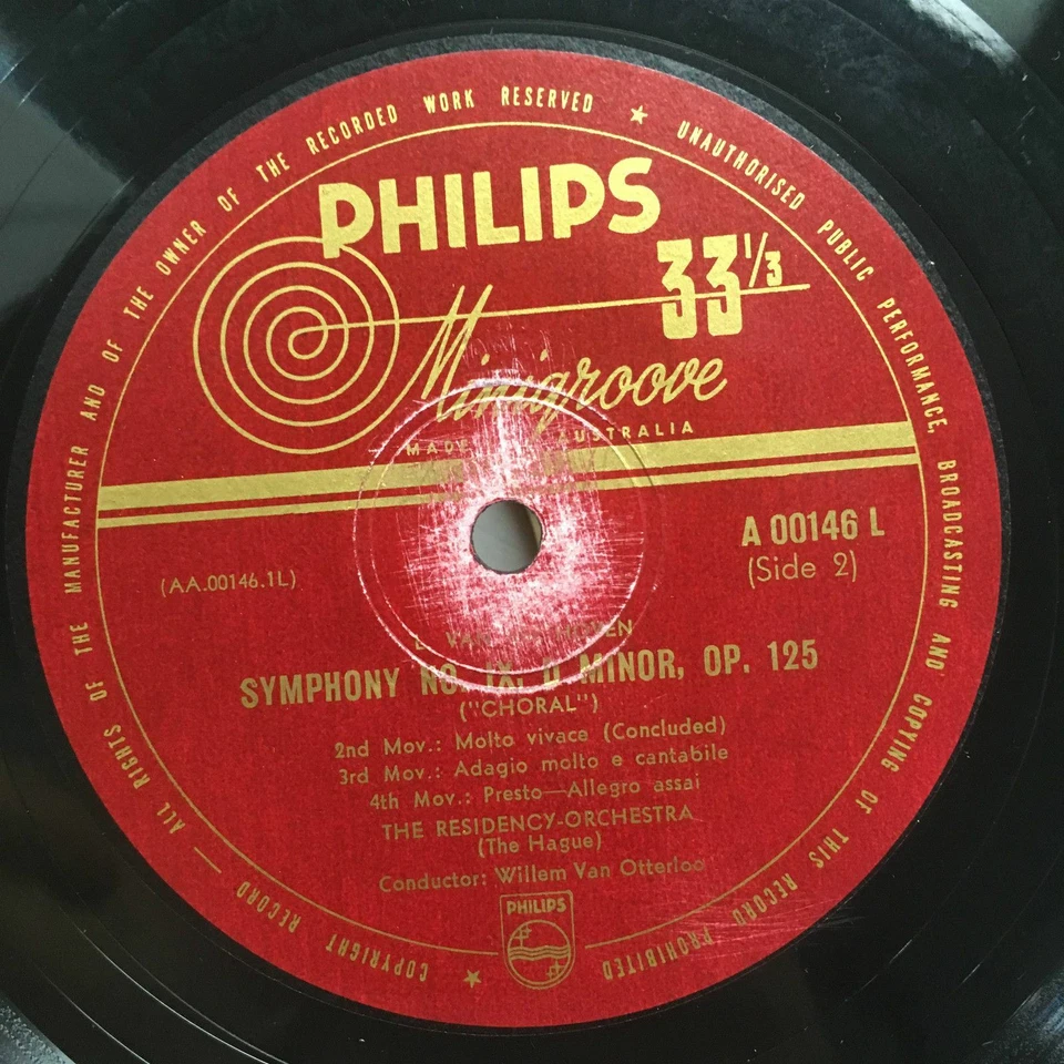 BEETHOVEN Ninth Symphony in D Minor op 125 Phillips Aus Press MONO A 00145/146 L - Image 4 of 4