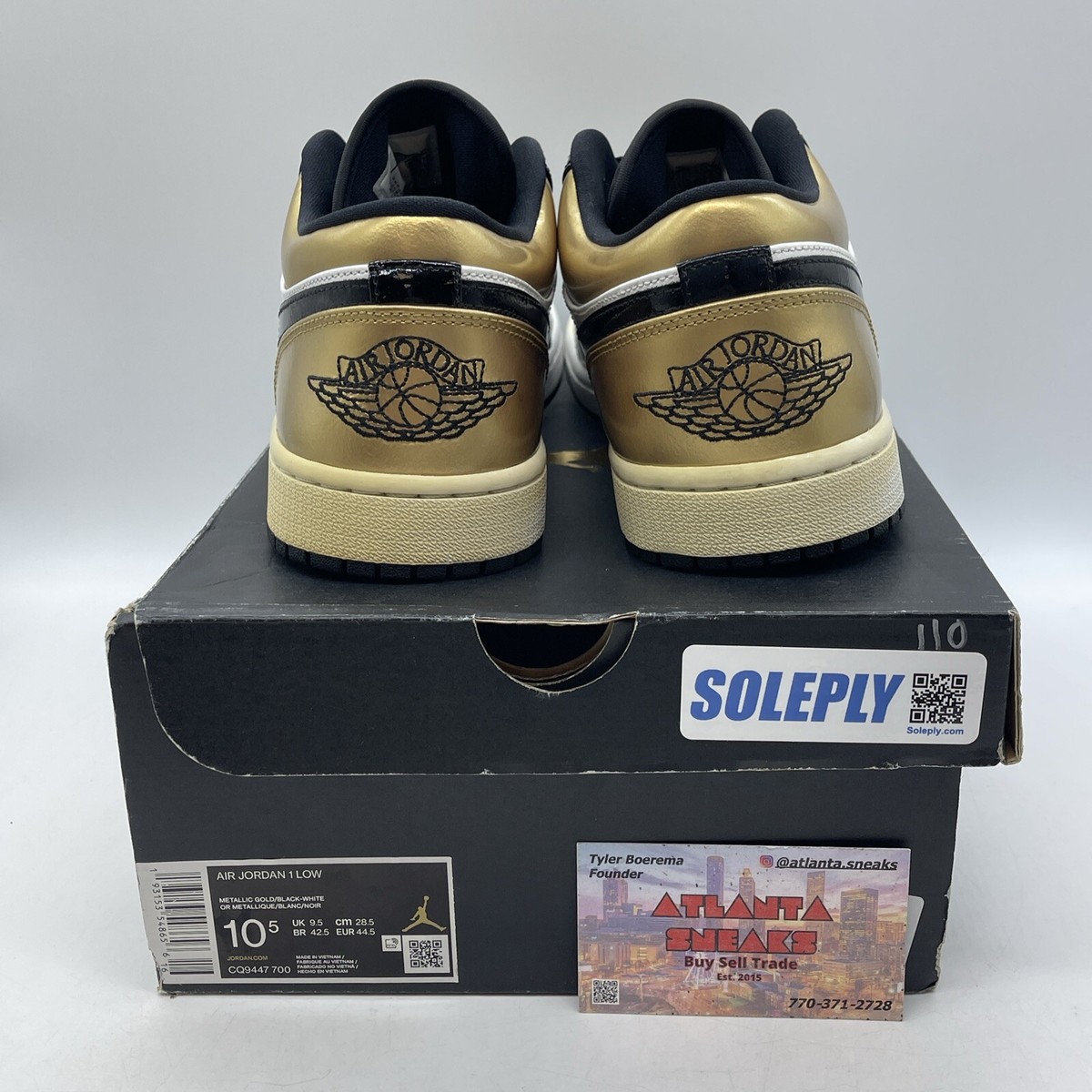Size 10.5 - Air Jordan 1 Low Gold Toe Black White Leather