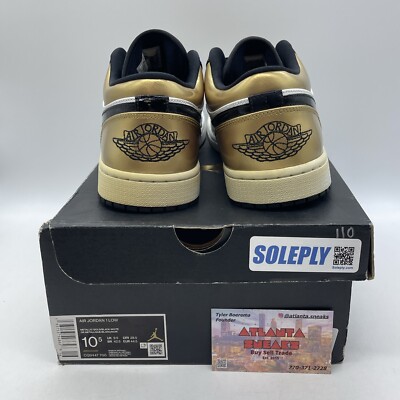 Size 10.5 - Air Jordan 1 Low Gold Toe Black White Leather
