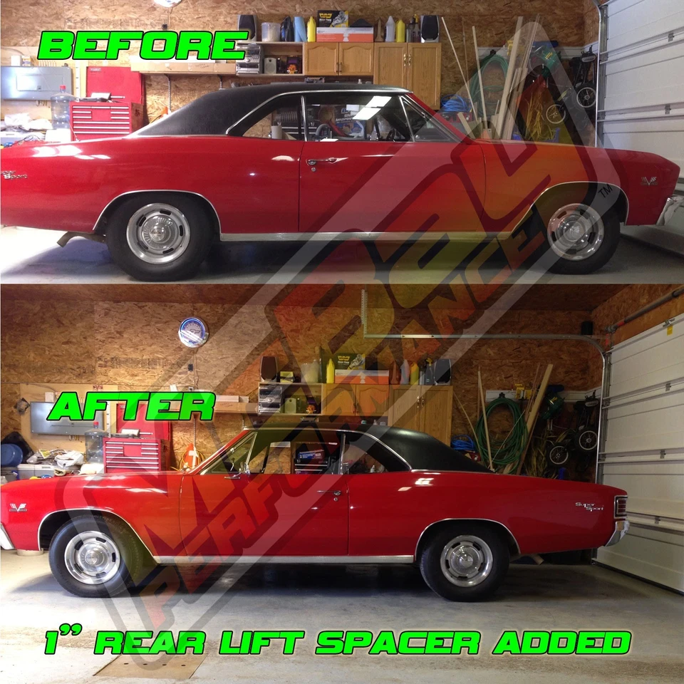 Juego de kit de elevación espaciador de resorte helicoidal trasero de aluminio de 1" par años 60-90 Buick Cadillac EE. UU. Foto 4 de 4