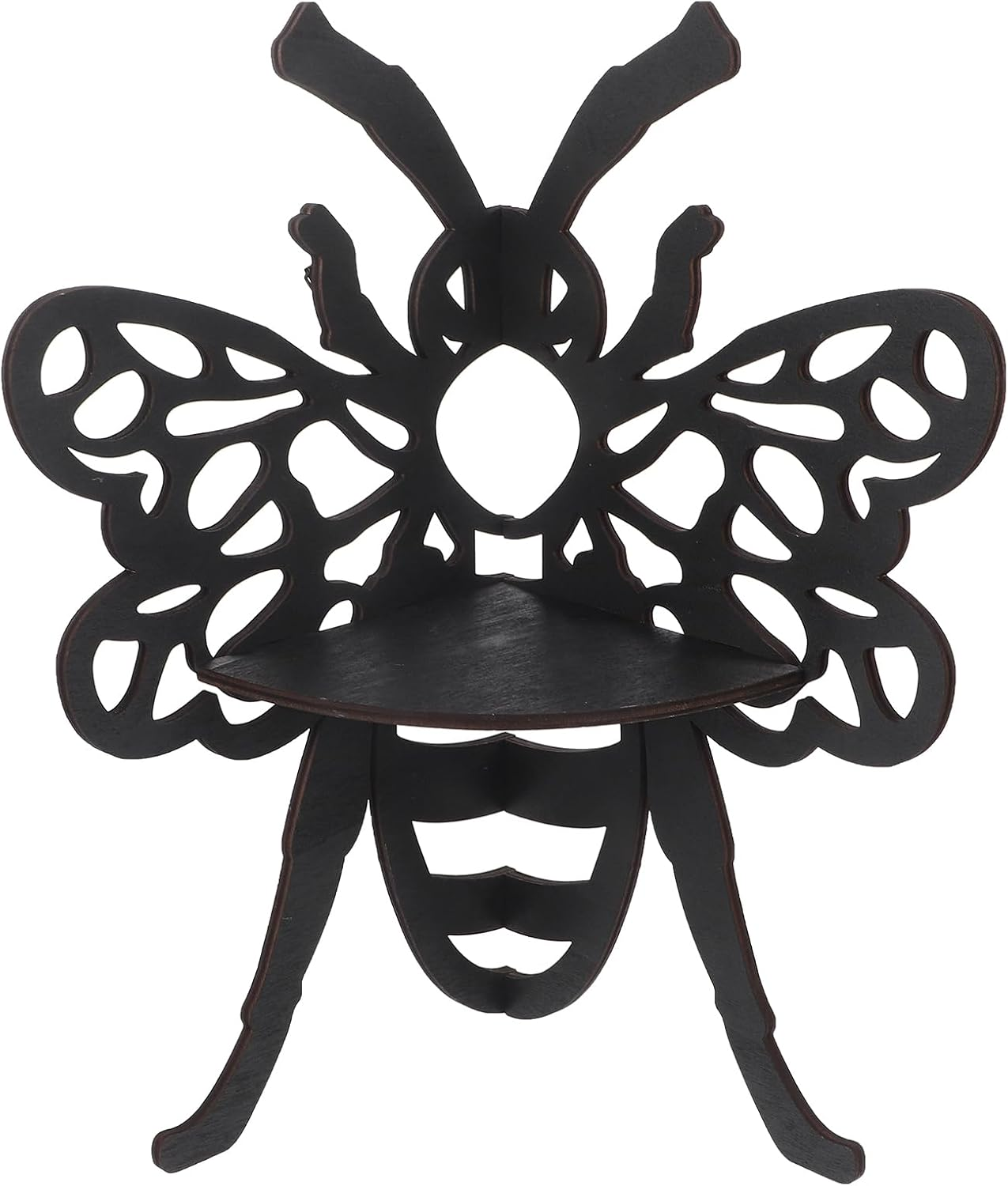 Bee Corner Shelf Wall Mount Corner Shelf, Wooden Floating Shelf Crystal Shelf Di