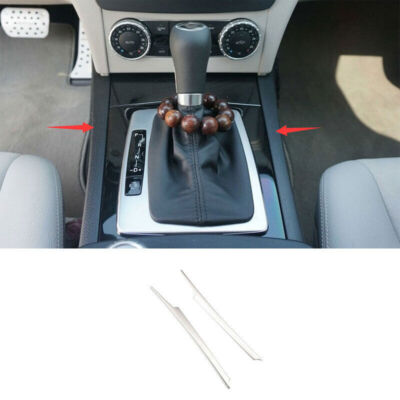 Fit For Benz 2007-2014 C-Class Silver Titanium Console Gear Shift Both Side Trim