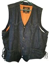 Milwaukee Performance Denim 4 Snap Biker Vest Mens 3XL Lace Conceal Carry 