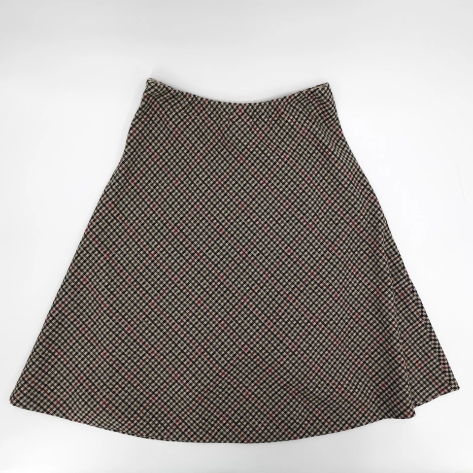 Orvis 裙子女式 8 格子 A 字及膝衬里羊毛混纺商务休闲 — 第 2/4 张图片
