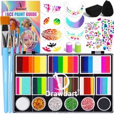 Professional Face Painting Kit for Kids Adults, Large Split Cake Face Paint P...