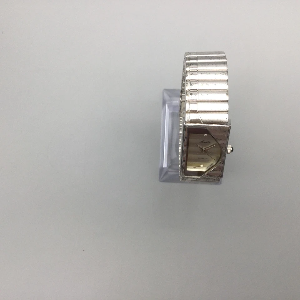 Reloj Moulin Vintage Media Luna Para Hombre 17mm Tono Plateado Banda Ajustable Batería Nueva Foto 4 de 4