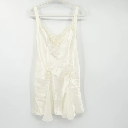 UNDERCOVER Abito slip Victorias Secret VS VINTAGE da sposa coquette paillettes pizzo raso camicia M