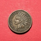 (1) Beautiful Toned Antique 1884 Indian Head Cent/Penny CHOICE XF-EXTRA FINE