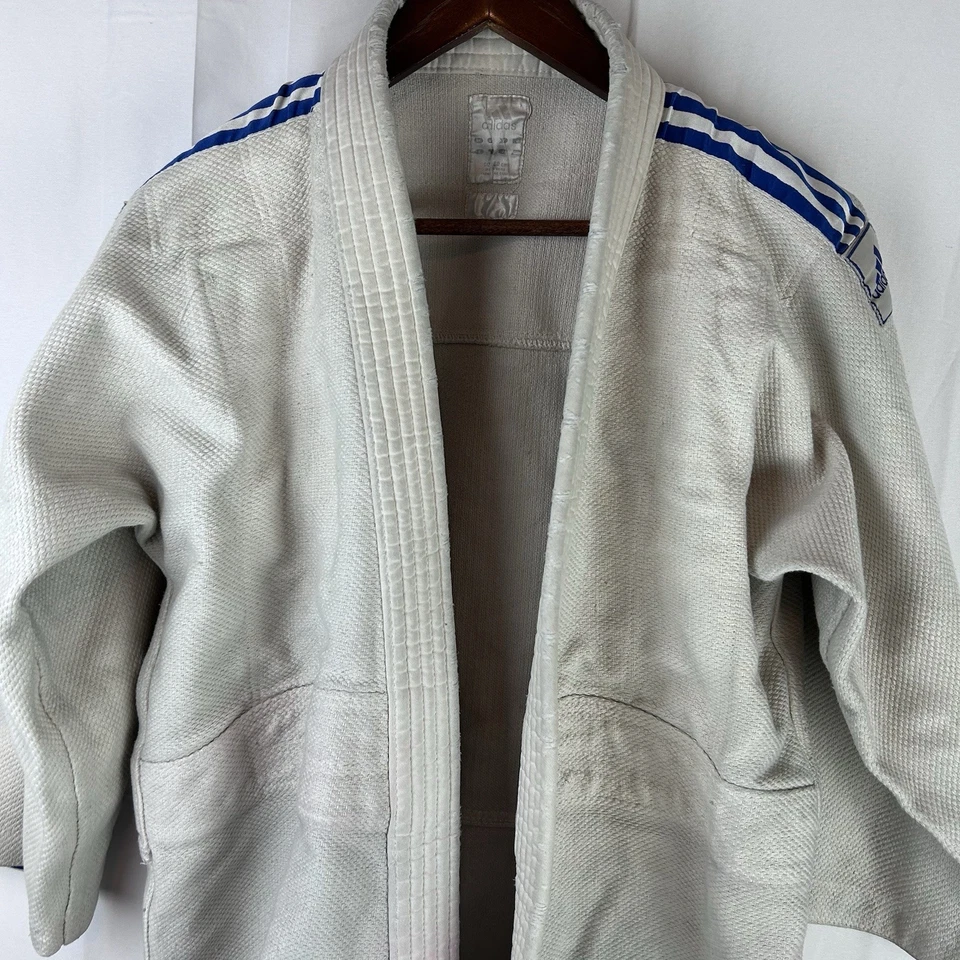 ADIDAS дзюдо Uniform Gi верхний белые полосы размер 80 см * несколько пятен - Изображение 2 из 4