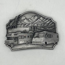 Vintage 1987 Pewter Belt Buckle RV Motorhome Camping Travel Siskiyou Brand