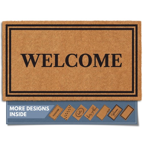 Barnyard Designs Natural Coco Coir Heavy Duty Backing Doormat - Large ...