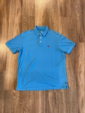 Tommy Bahama Polo Shirt Mens Medium Short Sleeve Golf Islandzone Blue