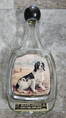 Vintage Beams Choice 750ml Whiskey Bottle Collie Dog Glass Bottle