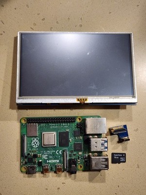 Raspberry Pi 4 Model B 1GB RAM Kit w/ LCD Touch Screen, 16GB MicroSD & Adapter