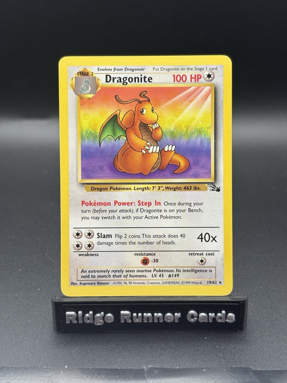 Dragonite Fossil 19/62 Unlimited EN 100 HP Pokémon TCG