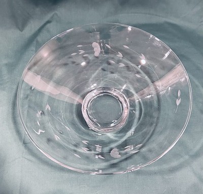 Vintage Princess House 12  Serving Bowl #470 Heritage Collection  Etched Crystal