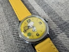 1970s Timex Snoopy Tennis Yellow MYSTERY BALL Mechanical Watch - Vintage working