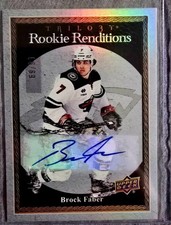 2023-24 Upper Deck Trilogy Brock Faber Rookie Renditions Auto /99 #RR-3 RC -H