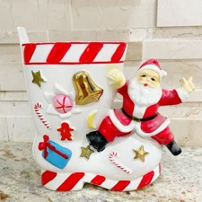 Royal Sealy JAPAN 26/10 Ceramic Christmas Boot Santa & Gifts