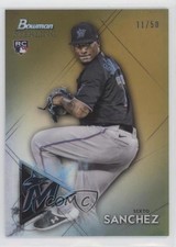 2021 Bowman Sterling Rookies Gold Refractor 11/50 Sixto Sanchez #BSR-89 zu8