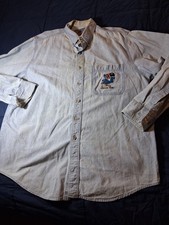 Bear Back Cartoon Network Denim Shirt Made In USA Large Blue Vintage 90s