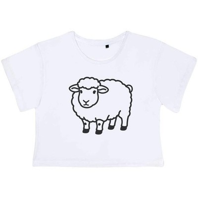 ''Farmyard Sheep'' Damen Baumwolle Crop Tops (CO060851)