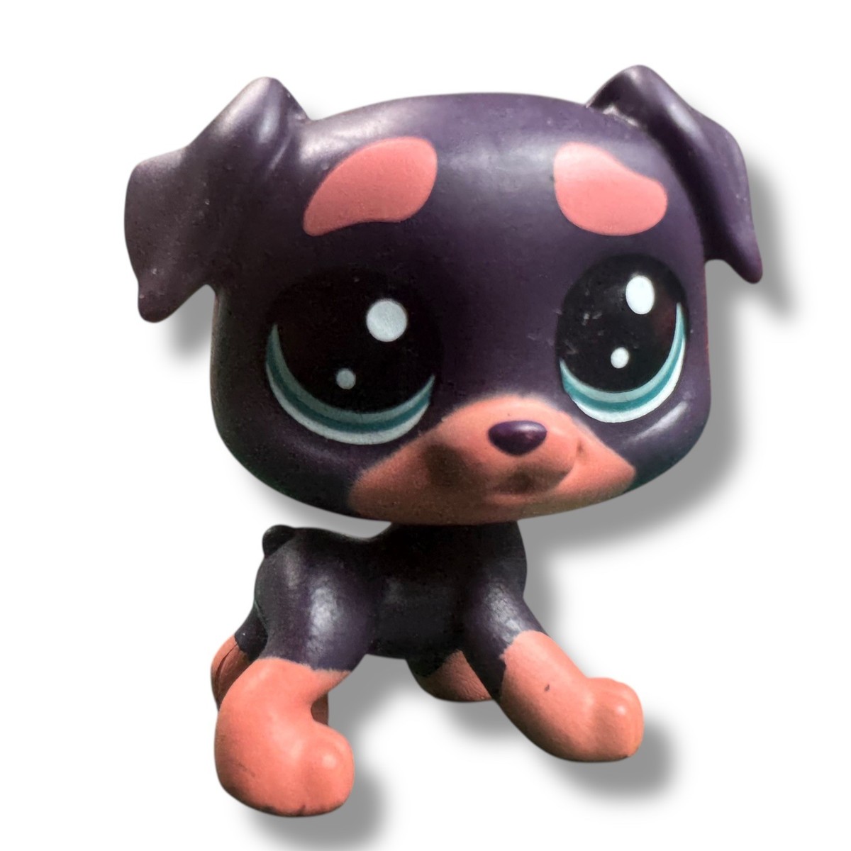 Littlest Pet Shop - LPS - ROTTWEILER DOG - Dark Purple & Tan