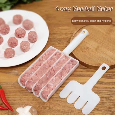 Kitchen Triple Meat Ball Maker, Meat Ball Scoop with Cutting Spade Ball - Bild 1 von 4