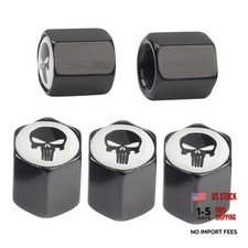 Tire Valve Stem Caps 5 pcs Aluminum Alloy,Anodized Aluminum Tire Skull black