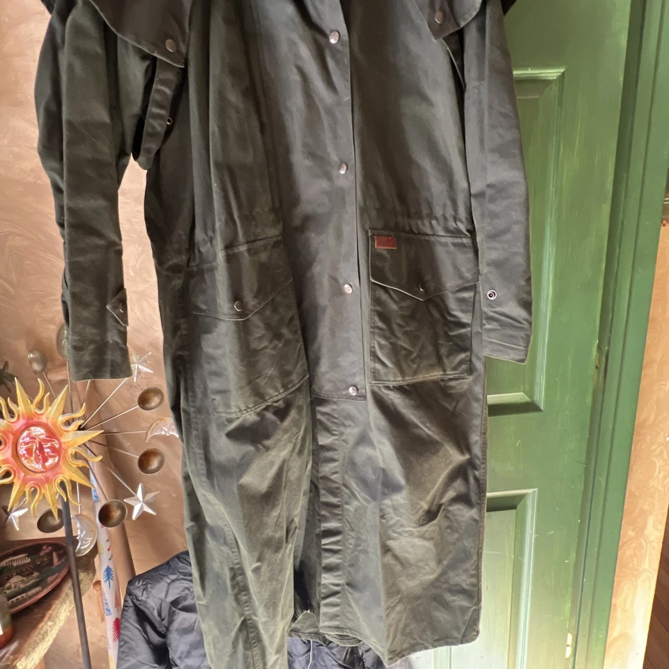 Outback Oiled Cotton Trench Coat Men Size M Full Length  - Image 3 of 4