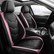 otoez Car Seat Covers Full Set, 5 Seat Pink Leather Seat Cover for Car, Water...