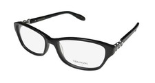 NEW VERA WANG LUXE ELGANTINE EYEGLASSES 52-15-133 BLACK FULL-RIM WOMENS PLASTIC