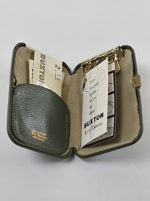 Buxton Key-Tainer Key Case Wallet 1960s Vintage Leather Organizer Holder USA