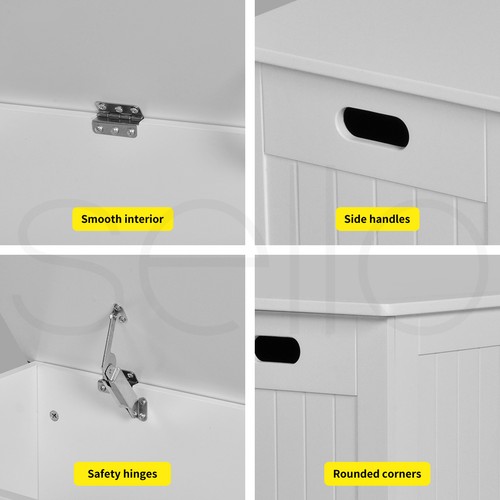 Levede Kids Toy Box Storage Chest Cabinet Container Clothes Organiser White - Picture 4 of 11