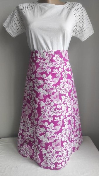 Women Laura Ashley Skirt Pink Cotton L