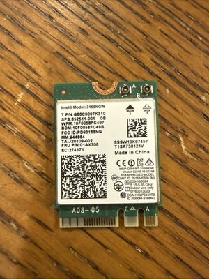 Intel Dual Band Wireless-AC 3168 WiFi + Bluetooth 4.2 Card 01AX706 3168NGW