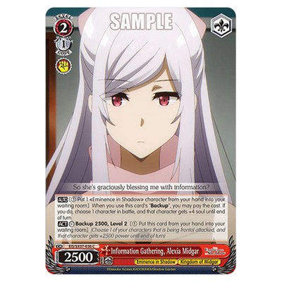 Weiss Schwarz Die Eminenz im Schatten Informationssammlung, Alexia Midgar (C)...