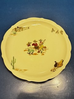 Piatto Sundown Syracuse China 11 1/4” cowboy vintage ristorante merce