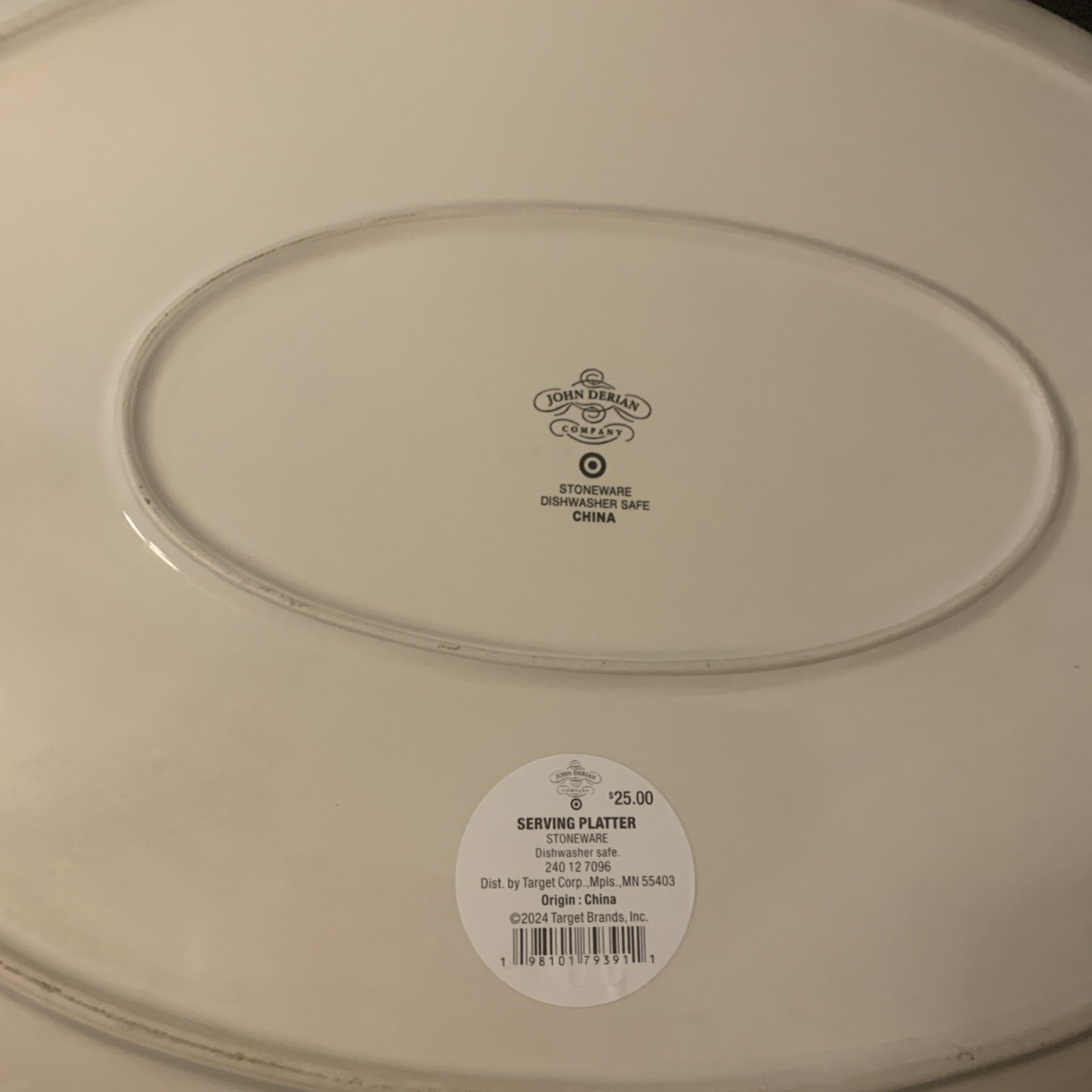 Turkey & Acorns Stoneware Oval Serving Platter (14" x 19") John Derian Company