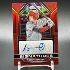 2023 Panini Prizm Robert Hassell Red Auto Signatures Prospect Baseball